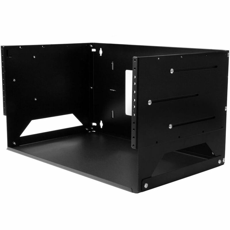 StarTech.com 2-Post 4U Open Frame Wall Mount Network Rack with Built-in Shelf and Adjustable Depth, Computer Rack for IT Equipment, TAA~ - Thumbnail 4
