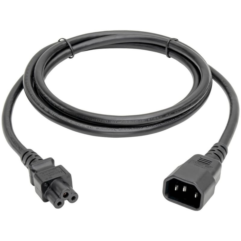 Eaton Tripp Lite Series Laptop Power Adapter Cord, C14 to C5 Adapter - 2.5A, 250V, 18 AWG, 6 in., Black - Thumbnail 2