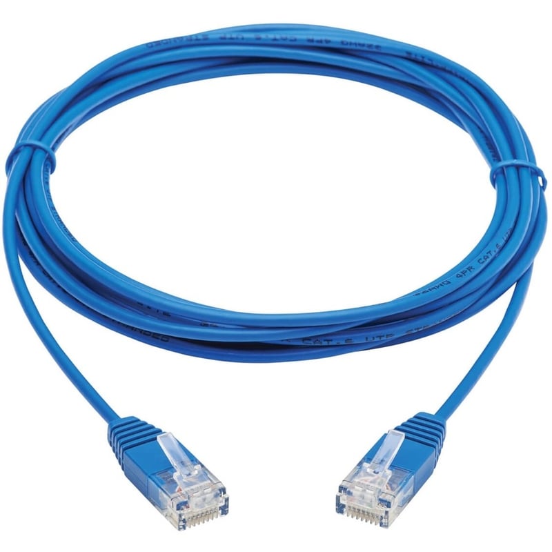 Eaton Tripp Lite Series Cat6 Gigabit Molded Ultra-Slim UTP Ethernet Cable (RJ45 M/M), Blue, 10 ft. (3.05 m) - Thumbnail 2