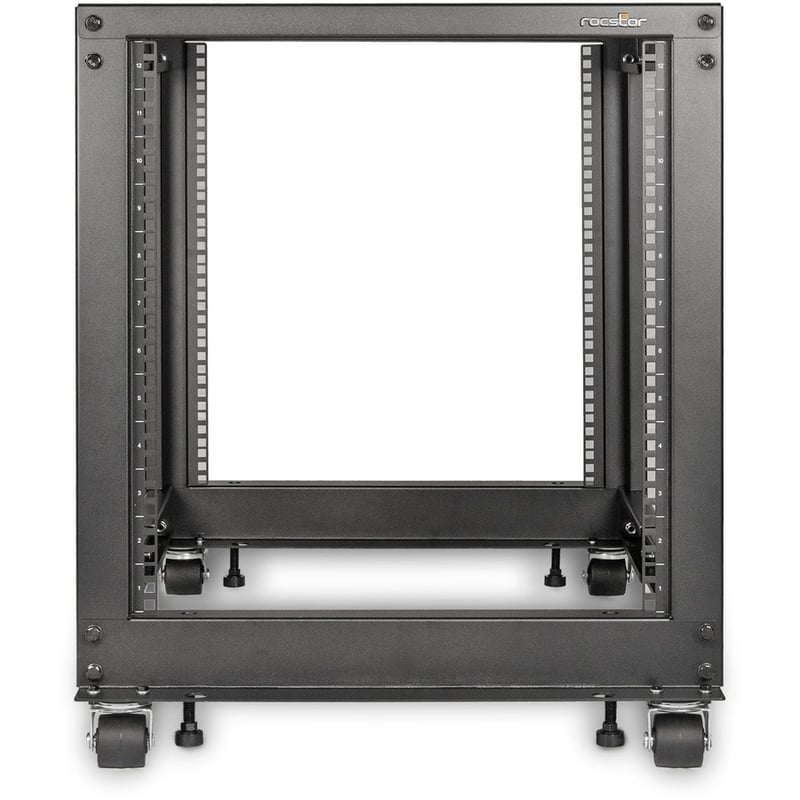 Rocstor SolidRack 12U Adjustable Depth Open Frame 4 Post Rack w/ Casters - Thumbnail 5