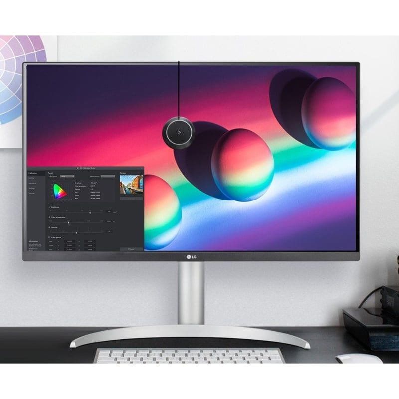 LG 27BP85UN-W 27" Class 4K UHD Gaming LCD Monitor - 16:9 - Silver, Black, White - Thumbnail 2
