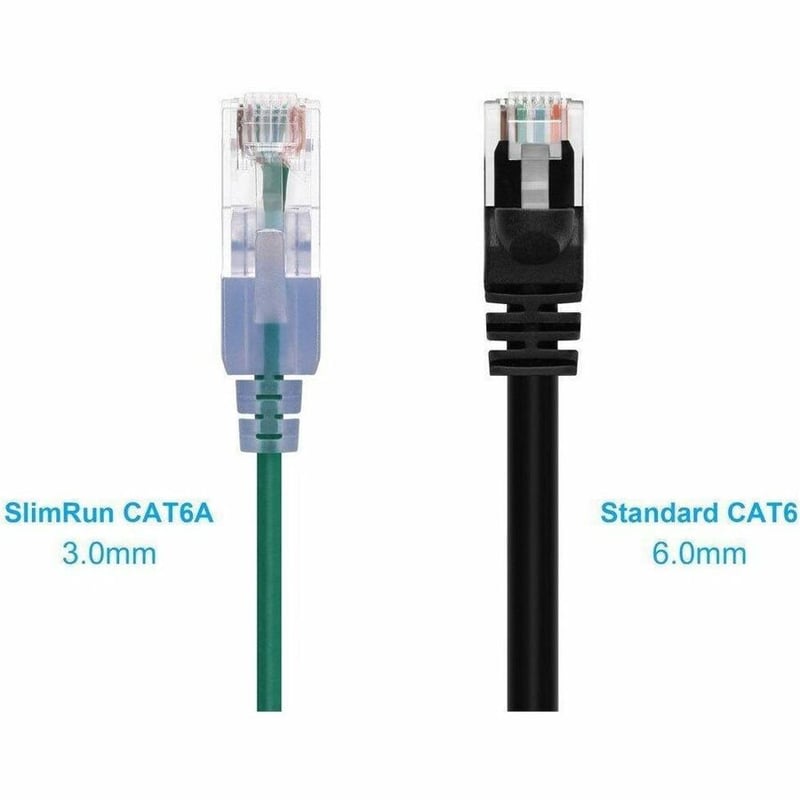 SLIMRUN CAT6A ETHERNET PATCH CABLE-SNAGLESS RJ45_ 550MHZ_ UTP_ PURE BARE COPPER - Thumbnail 2