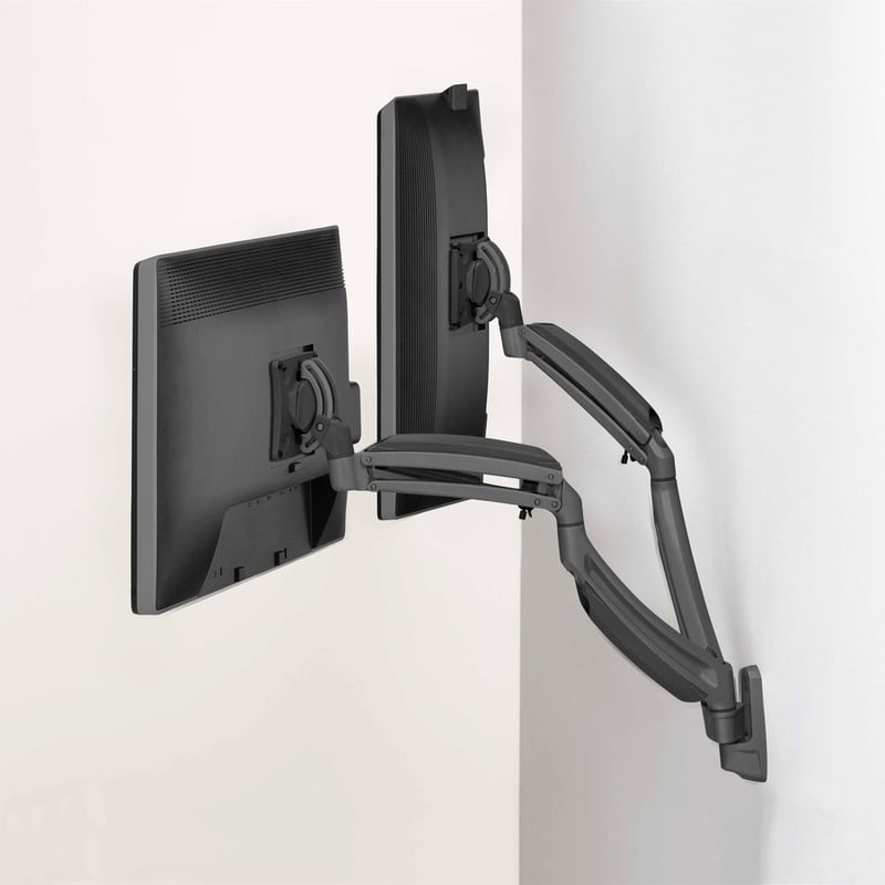 Chief Kontour Dynamic Dual Monitor Mount - For Displays 10-30" - Black - Thumbnail 2