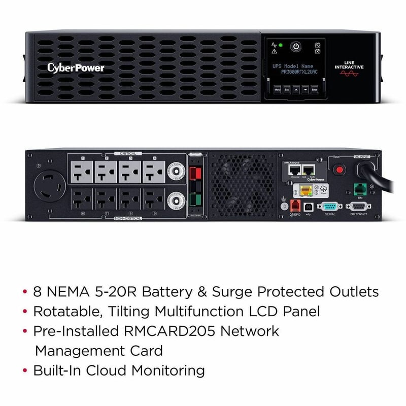 CYBERPOWER PR3000RTXL2UCN UPS 3000VA/3000W 120 VAC NEMA L5-30P - Thumbnail 5