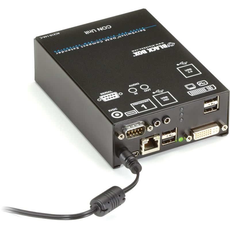 Black Box DKM FX Compact Receiver, CATx, DVI, USB, RS-232, Audio, And USB 2.0 At 36 Mbps - Thumbnail 3