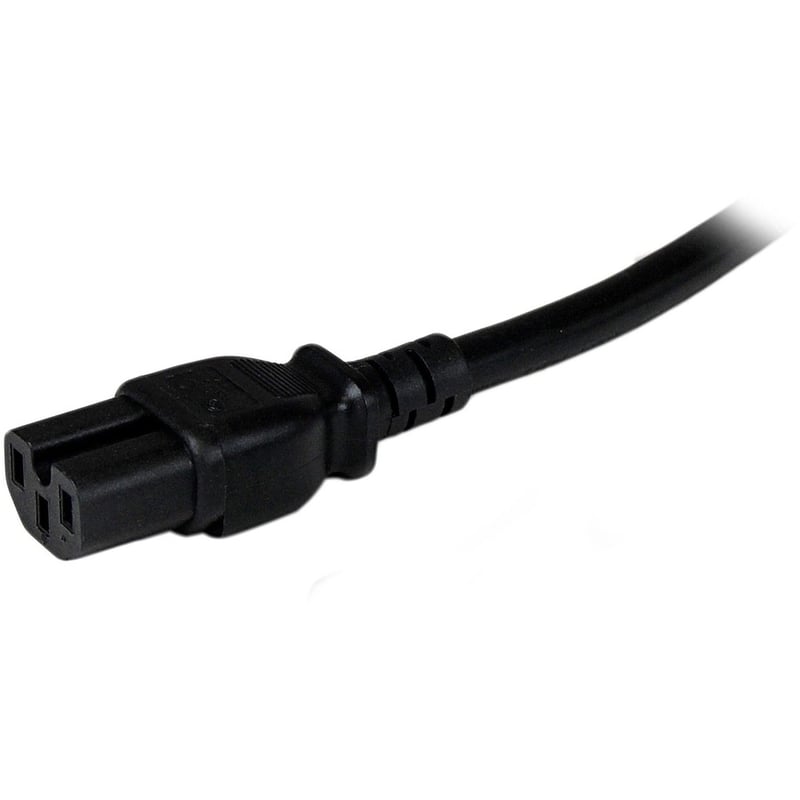 StarTech.com 8ft (2.4m) Heavy Duty Power Cord, NEMA5-15P to C15, 15A 125V, 14AWG, Replacement AC Computer PC Power Supply Cable - Thumbnail 4