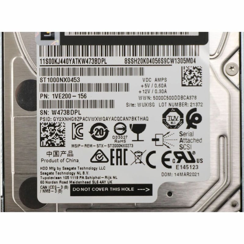 Lenovo 1 TB Hard Drive - 2.5" Internal - Near Line SAS (NL-SAS) (6Gb/s SAS) - Thumbnail 5