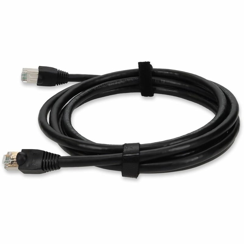 AddOn 7ft Black CAT 6 Shielded PVC Ethernet Cable Snagless Easy Clear Boot Outdoor RJ-45 M/M - Thumbnail 2