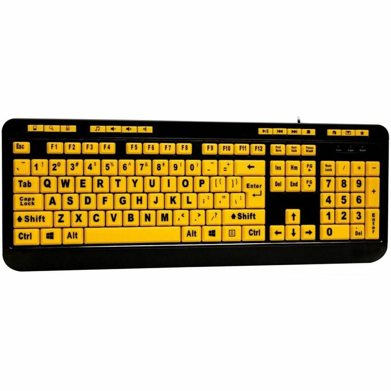 Adesso Luminous 4X Large Print Multimedia Desktop Keyboard - Thumbnail 1