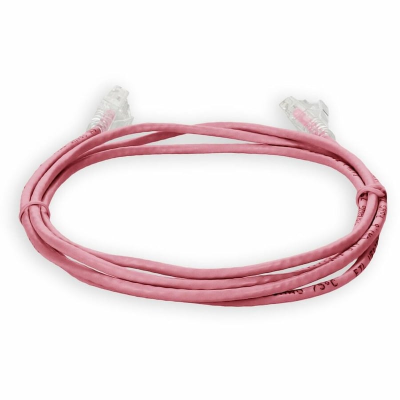 AddOn 3ft Pink CAT 6 Slim PVC Ethernet Cable Snagless Clear-Claw RJ-45 M/M - Thumbnail 4