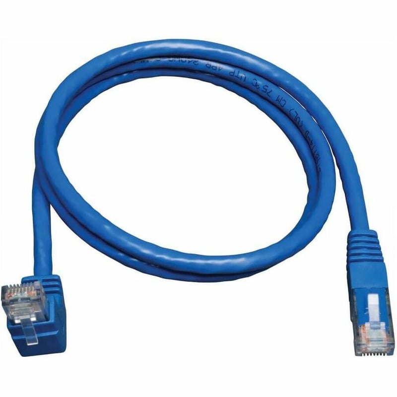 Tripp Lite by Eaton Up-Angle Cat6 Gigabit Molded UTP Ethernet Cable (RJ45 Right-Angle Up M to RJ45 M) Blue 3 ft. (0.91 m) - Thumbnail 2
