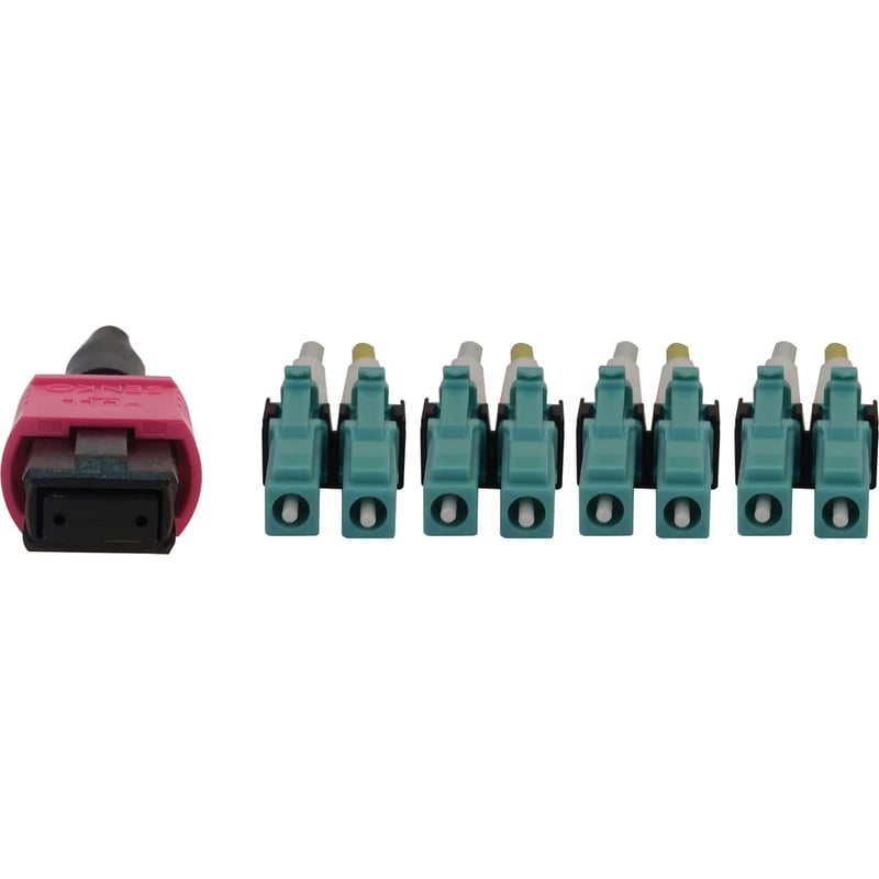 Eaton Tripp Lite Series 40/100G Multimode 50/125 OM4 Fiber Optic Cable (12F MTP/MPO-PC to 4x Duplex LC/PC F/M), LSZH, Magenta, 2 m (6.6 ft.) - Thumbnail 3