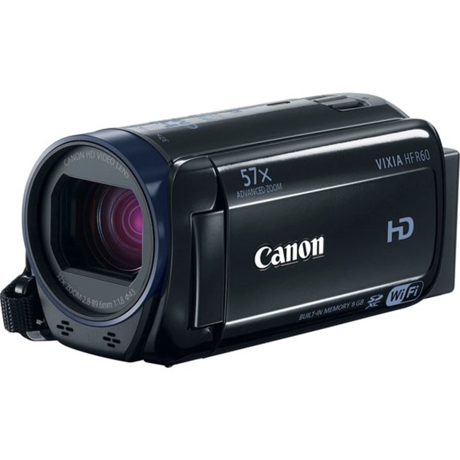 Canon VIXIA HF R60 Digital Camcorder - 3" LCD Touchscreen - 1/4.85" HD CMOS - Full HD - Black - Thumbnail 1
