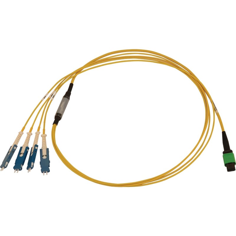 Eaton Tripp Lite Series 40/100/400G Singlemode 9/125 OS2 Breakout Fiber Optic Cable (12F MTP/MPO-APC to 4x Duplex SN-UPC F/M), LSZH, Yellow, 1 m (3.3 ft.) - Thumbnail 2