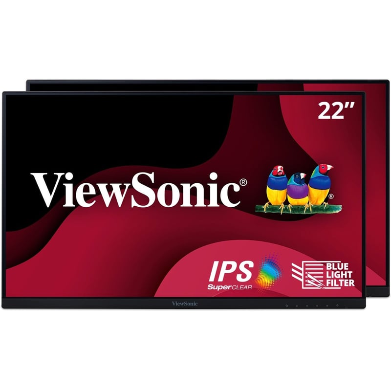 ViewSonic VA2256-MHD_H2 Dual Pack Head-Only 1080p IPS Monitors with Ultra-Thin Bezels, HDMI, DisplayPort and VGA for Home and Office - Thumbnail 1