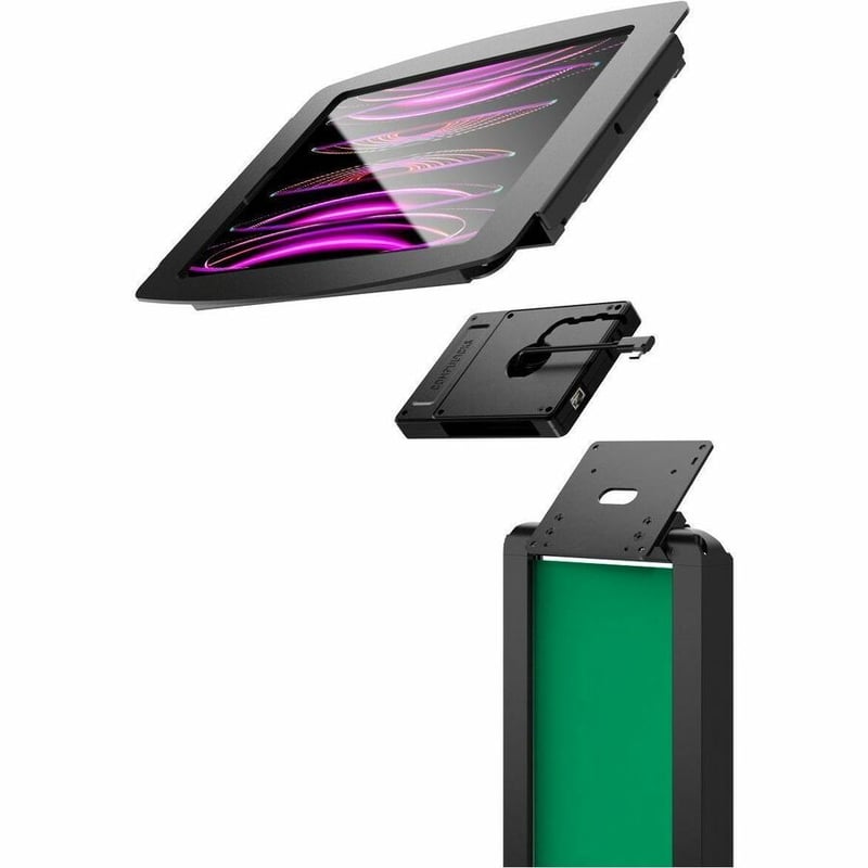 IPAD PRO 12.9IN (3-6TH GEN) SPACE ENCLOSURE BRANDABLE FLOOR STAND PLUS HUB BLACK - Thumbnail 3