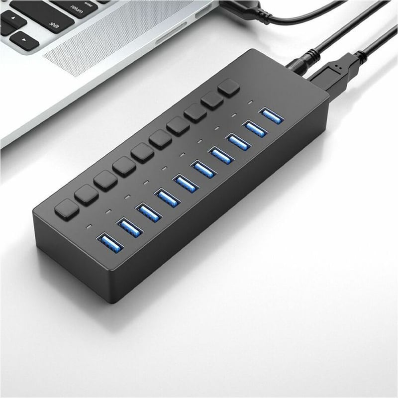 10 IN 1 USB A 3.0 5GBPS USB HUB CABLE AND DC POWER SUPPLY INCLUDED - Thumbnail 2