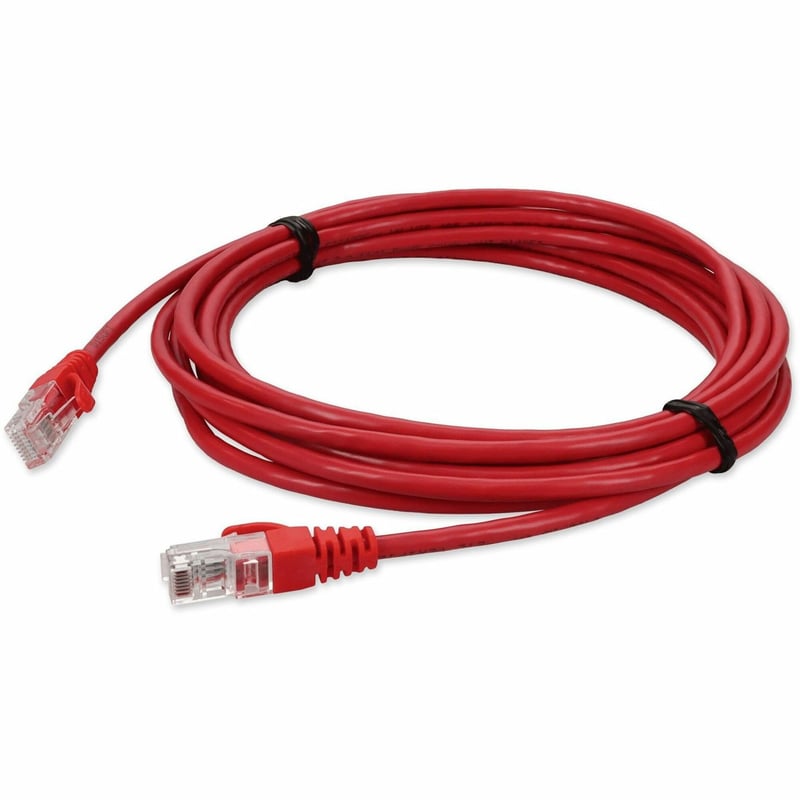 15FT RED CAT5E UTP PVC SNAGLESS EASY CLEAR BOOT TAA - Thumbnail 1