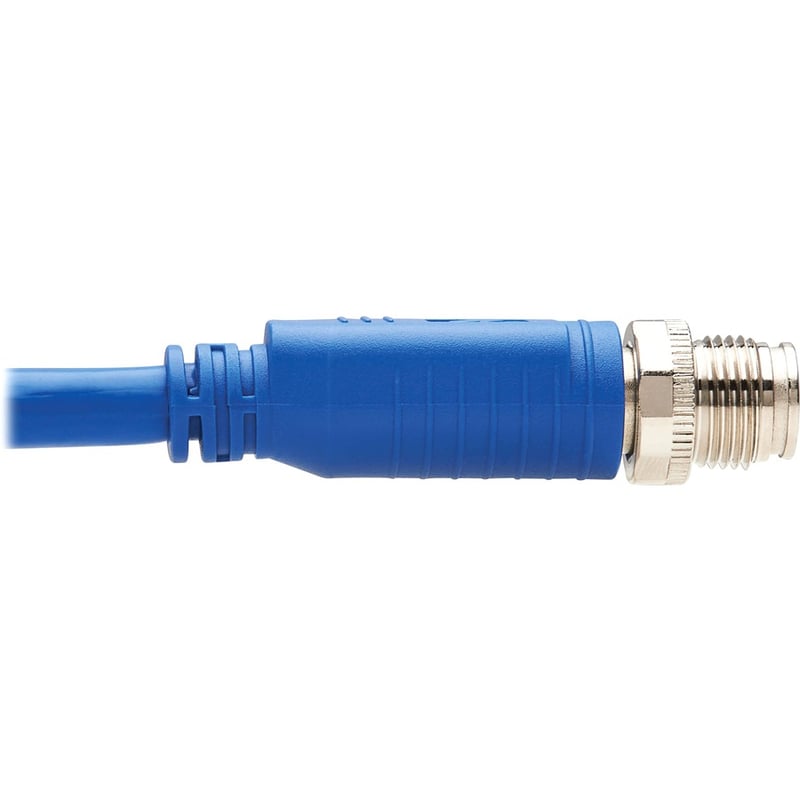 Eaton Tripp Lite Series M12 X-Code Cat6a 10G F/UTP CMR-LP Shielded Ethernet Cable (M/M), IP68, PoE, Blue, 1 m (3.3 ft.), TAA - Thumbnail 4