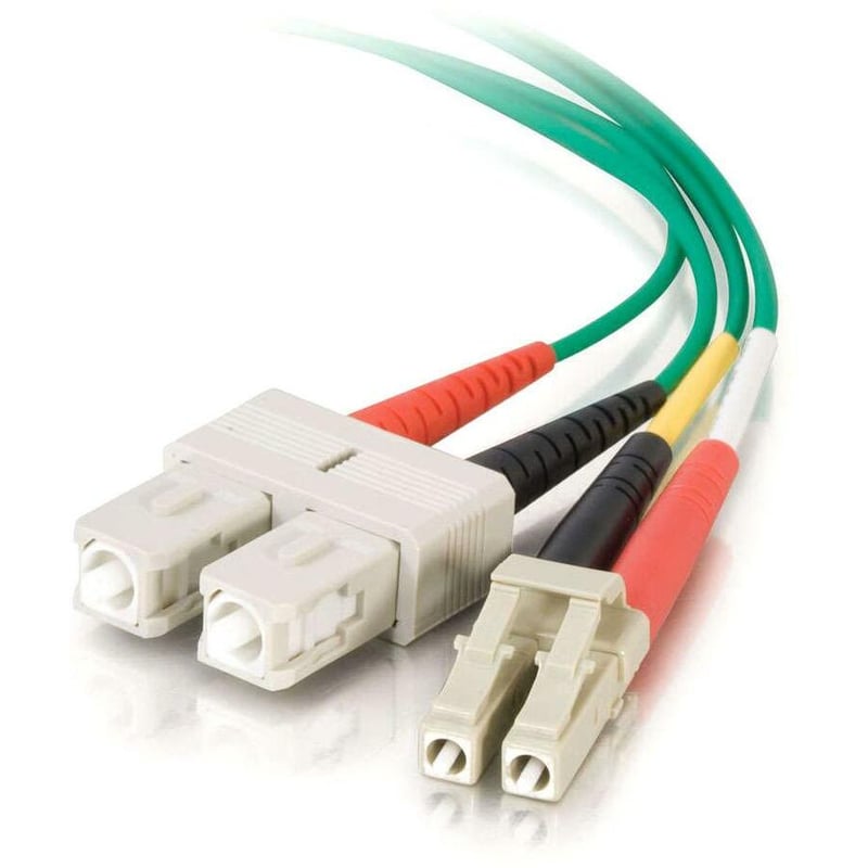C2G-3m LC-SC 62.5/125 OM1 Duplex Multimode PVC Fiber Optic Cable - Green - Thumbnail 1