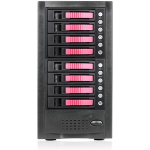 RAIDage JAGE6BT8HDRD Drive Enclosure 12Gb/s SAS, SATA/600 - Mini-SAS HD Host Interface Tower - Black, Red - Thumbnail 1