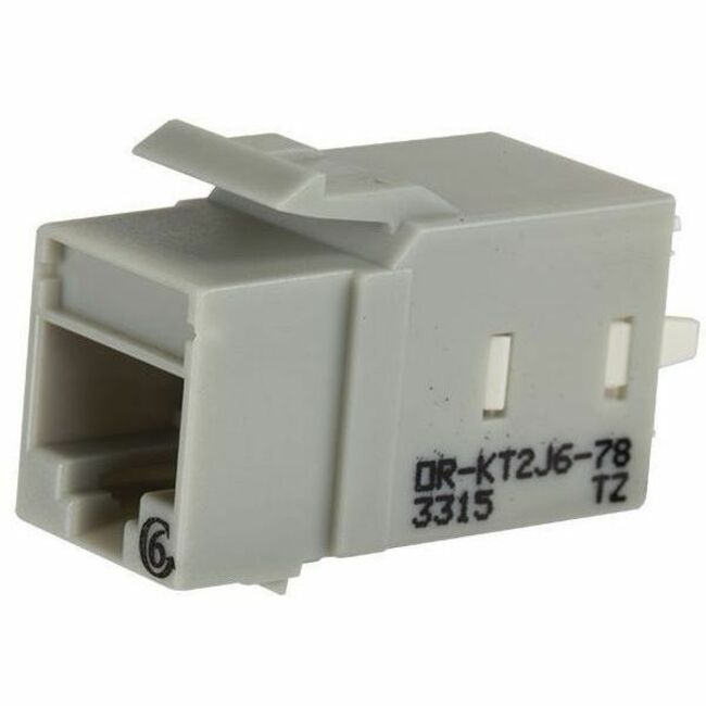 Ortronics Category 6 Keystone Jack, Lacing Cap Termination, Gray