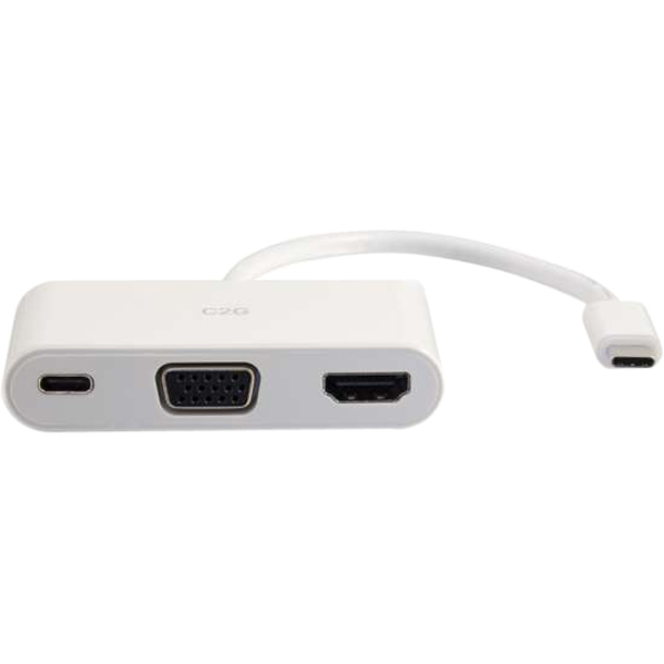 USB C TO HDMI VGA ADAPTER W/ POWER WHITE - Thumbnail 2