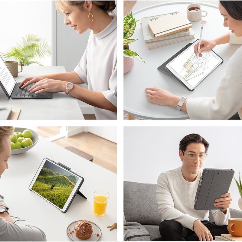Logitech Combo Touch Keyboard/Cover Case iPad (7th Generation), iPad (9th Generation), iPad (8th Generation) Tablet - Graphite - Thumbnail 3