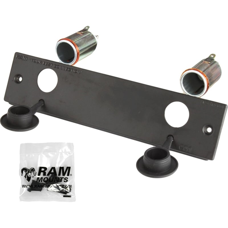 RAM Mounts Tough-Box Cigarette Power Block Console Plate