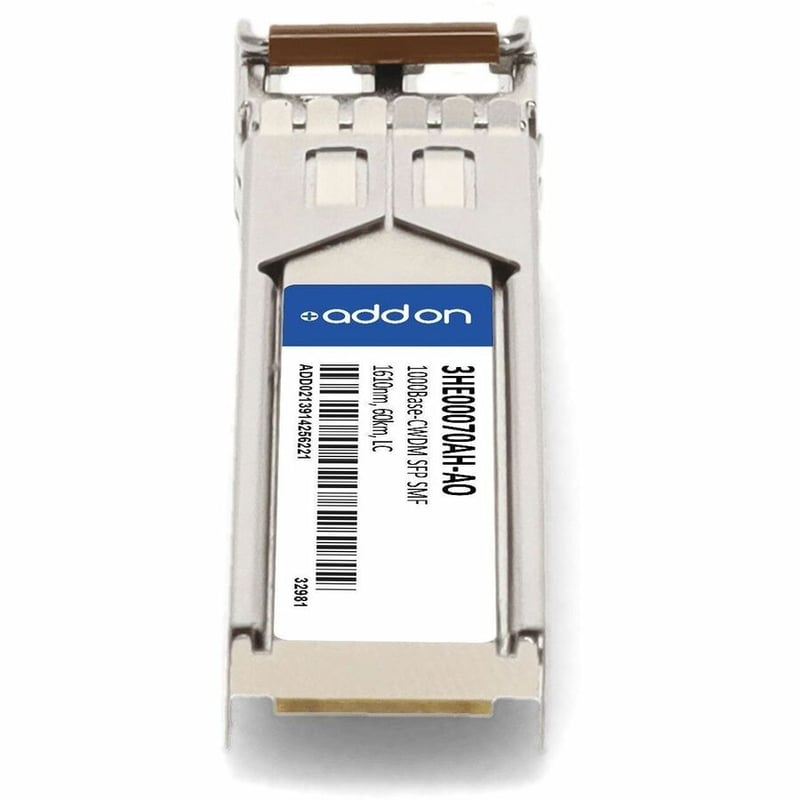 AddOn Alcatel-Lucent Nokia® 3HE00070AH Compatible TAA 1000Base-CWDM SFP Transceiver (SMF, 1610nm, 60km, LC) - Thumbnail 4