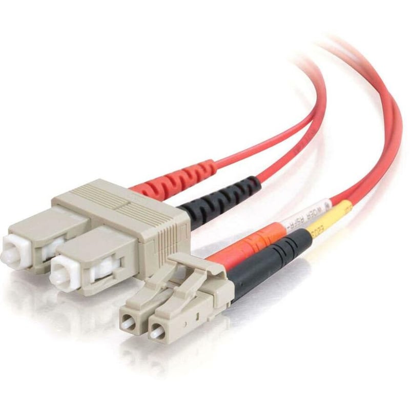 C2G-10m LC-SC 62.5/125 OM1 Duplex Multimode Fiber Optic Cable (Plenum-Rated) - Red - Thumbnail 1