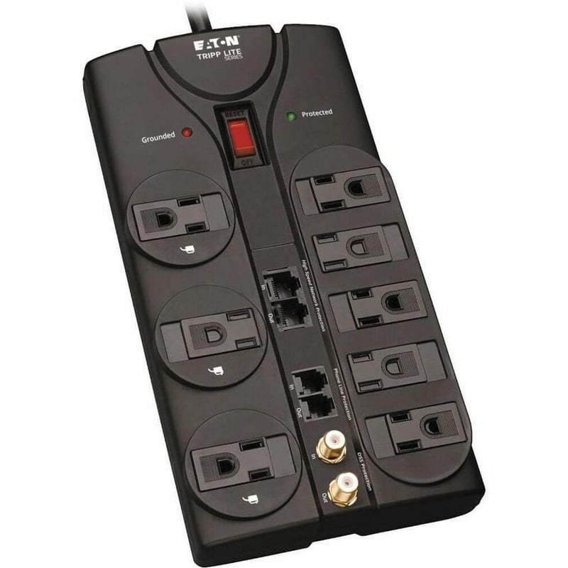 Tripp Lite by Eaton Protect It! 8-Outlet Surge Protector 10 ft. Cord 3240 Joules Modem/Coax/Ethernet Protection RJ45 - Thumbnail 5