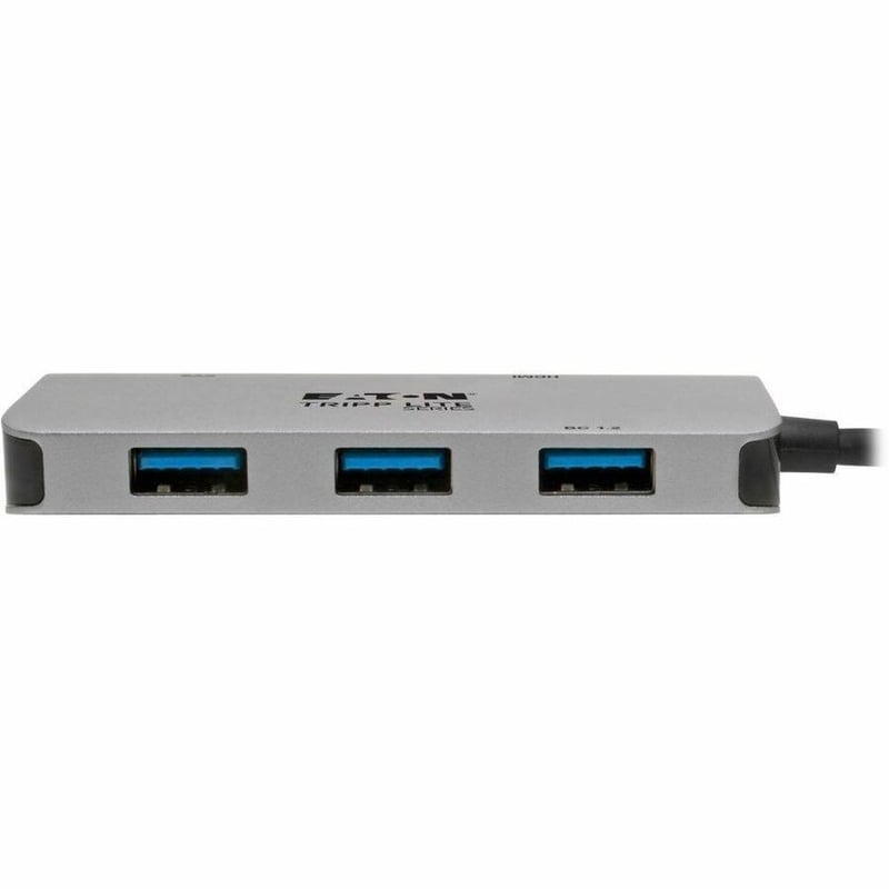 Eaton Tripp Lite Series USB-C Multiport Adapter, 4K HDMI, USB 3.x (5Gbps) Hub Ports, 100W PD Charging, HDCP, Gray - Thumbnail 4