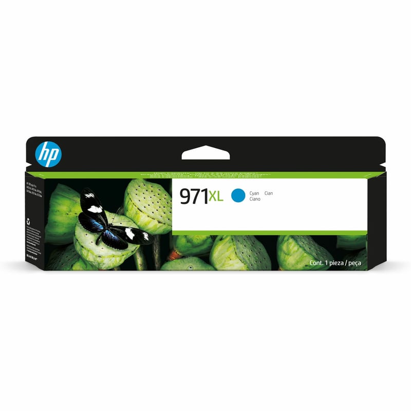 HP 971XL XL CYAN OEM INK CARTRIDGE - Thumbnail 1