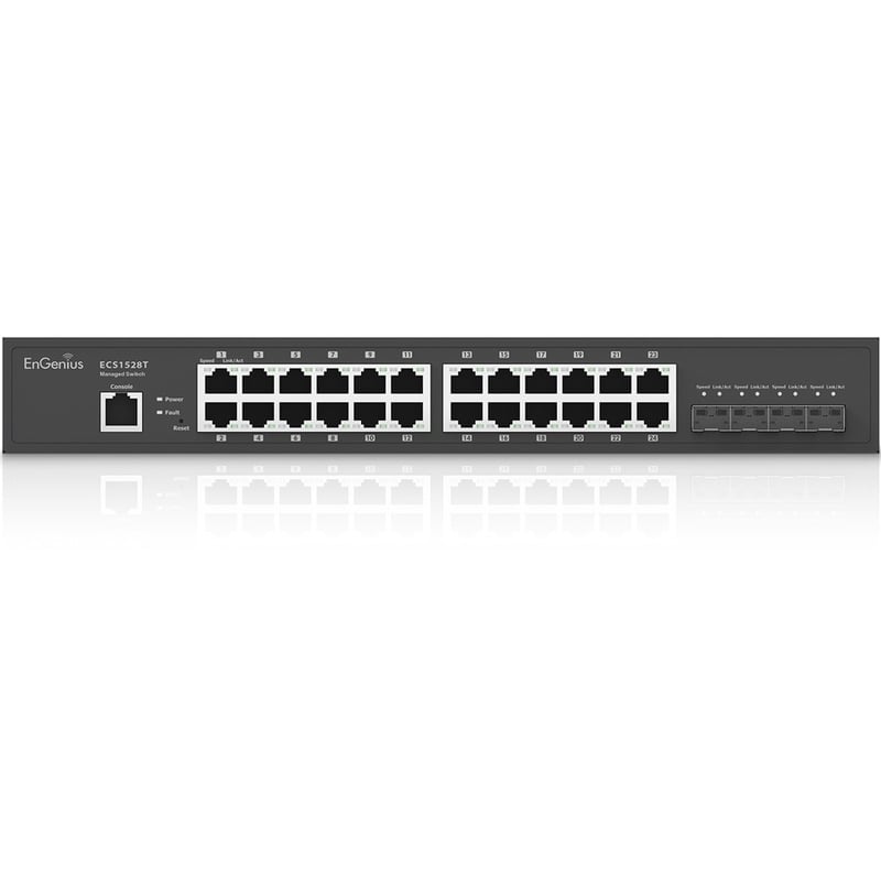 EnGenius Cloud Managed 24-Port 13" Compact Gigabit Switch with 4 SFP+ Ports - Thumbnail 2