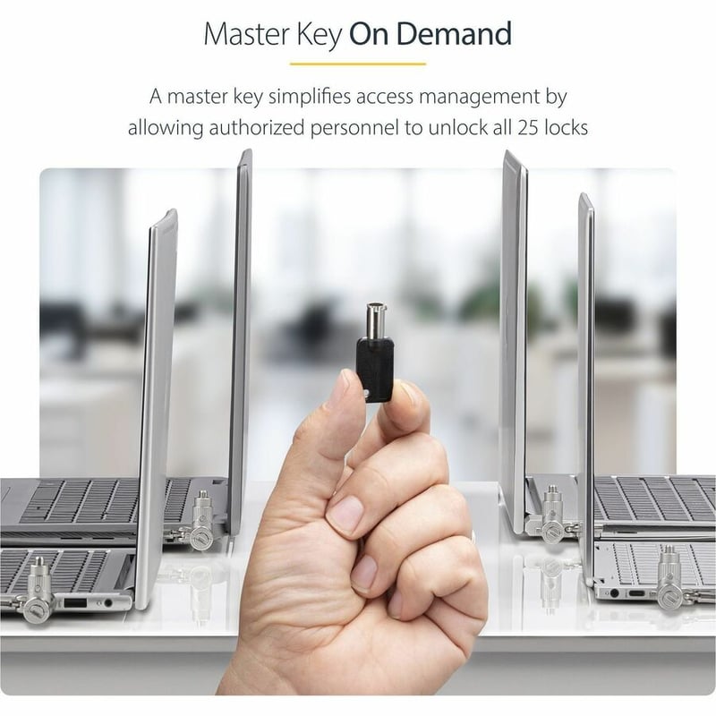 25PACK UNIVERSAL LAPTOP LOCK 6.6FT MASTER KEYED SECURITY CABLE - Thumbnail 3