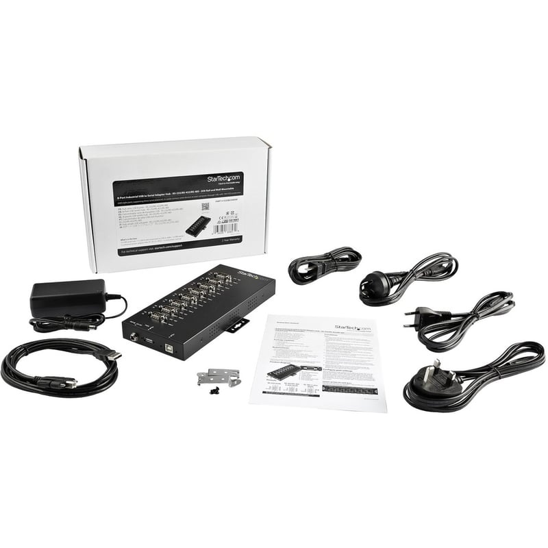 StarTech.com USB to RS232/RS485/RS422 8 Port Serial Hub Adapter - Industrial Metal USB 2.0 to DB9 Serial Converter - Din Rail Mountable - Thumbnail 5