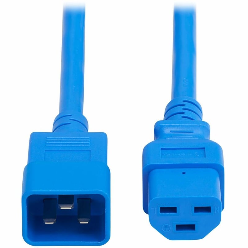 POWER CORD C20 C21 HEAVY-DUTY 20A 250V 12 AWG 2 FT. 0.6 M BLUE - Thumbnail 3