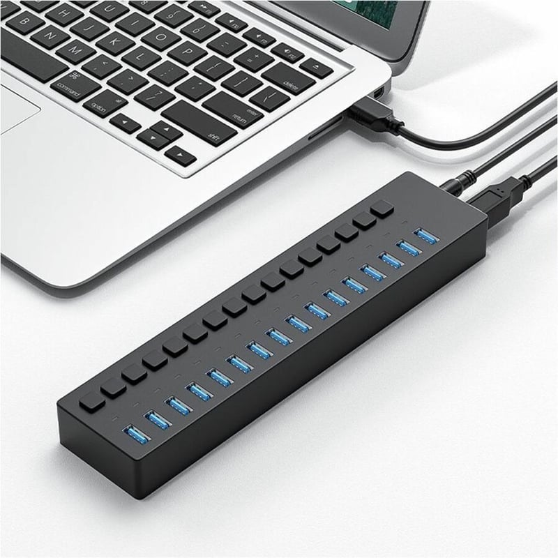 4XEM 16 Port USB 3.0 Power Switch Data Transfer Hub - Thumbnail 2