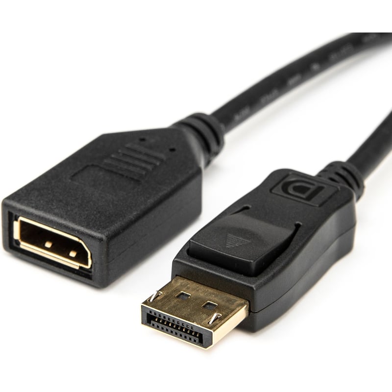 Rocstor Premium 6 ft DisplayPort Video Extension Cable - M/F - DisplayPort Male Video - DisplayPort Female Video - Black - Display Port Video Extension Cable - Thumbnail 1