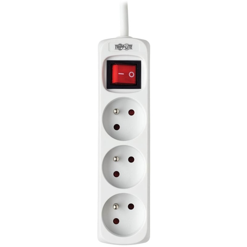 Tripp Lite by Eaton 3-Outlet Power Strip - French Type E Outlets 220-250V AC 16A 1.5 m Cord Type E Plug White - Thumbnail 3