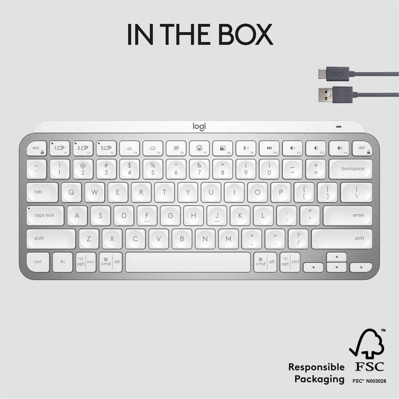 Logitech MX Keys Mini (Pale Grey) - Thumbnail 3