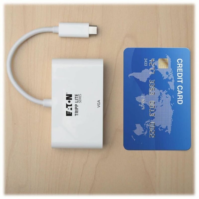 Eaton Tripp Lite Series USB-C to VGA Adapter with USB 3.x (5Gbps) Hub Ports and 60W PD Charging, White - Thumbnail 3