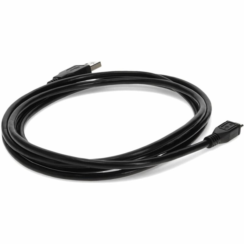 AddOn 6in USB 2.0 (A) Male to Micro-USB 2.0 (B) Male Black Cable - Thumbnail 5