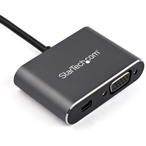 StarTech.com USB C Multiport Video Adapter - USB-C to 4K 60Hz Mini DisplayPort 1.2 (HBR2 HDR) or 1080p VGA Monitor Display Adapter - Thumbnail 2