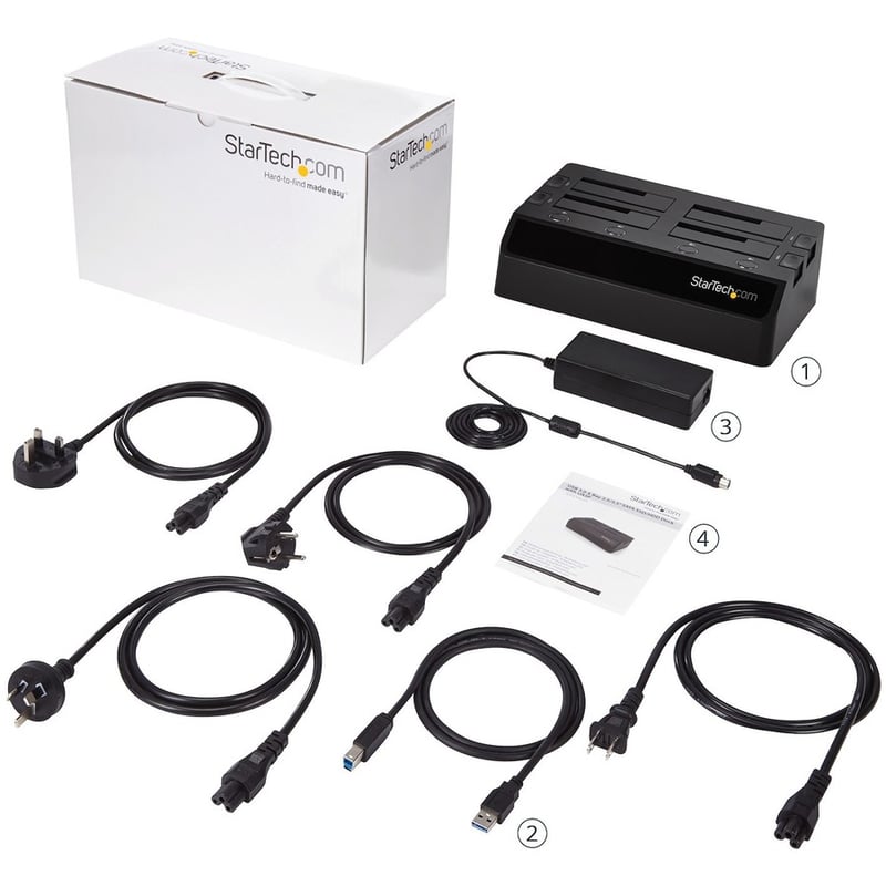 StarTech.com 4-Bay USB 3.0 to SATA Hard Drive Docking Station, 2.5/3.5" SATA III (6Gbps) SSD/HDD Dock, USB Hard Drive Bay, Top-Loading - Thumbnail 2