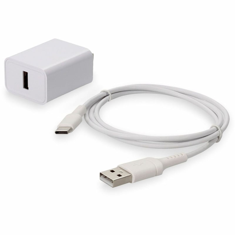 WALL PLUG TO USB 2.0 A 5V 1M USB-C/USB 2.0 A M/M WHITE CBL - Thumbnail 1