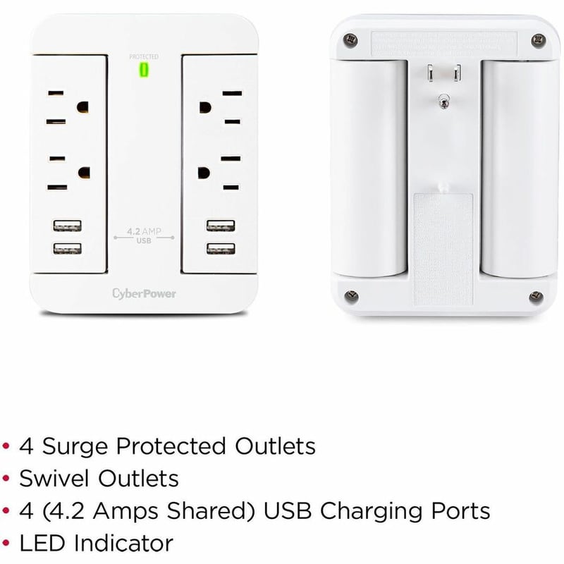 CyberPower GP400U4AWH Home Office - Outlet Surge with 500 J - Thumbnail 3