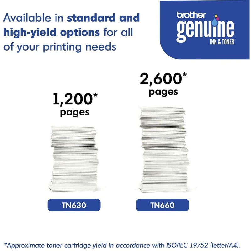 Brother Genuine TN660 High Yield Black Toner Cartridge