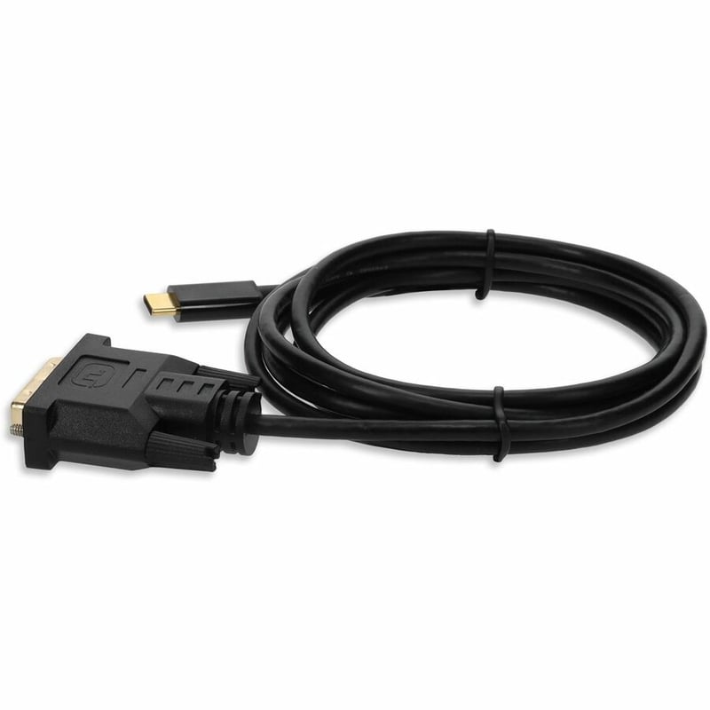 6ft (2m) USB-C 3.1 to DVI-D Dual Link (24+1 pin) Male to Male Black Cable - Thumbnail 2